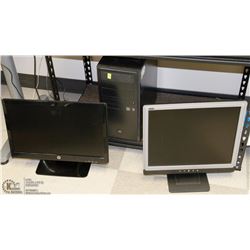 SERVER-DESTOP AND TWO MONITOR, STATUS UNKNOWN