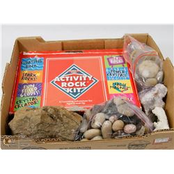 BOX OF ACTIVITY ROCK KIT QUARTZ, CORAL AND MORE