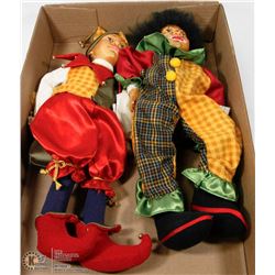 2 PORCELAIN JESTER DOLLS
