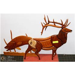 WOOD ELK & WOOD FISH DISPLAY