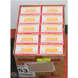 BOX OF 1000 DISPOSABLE LATEX GLOVES LIGHTLY POWDER