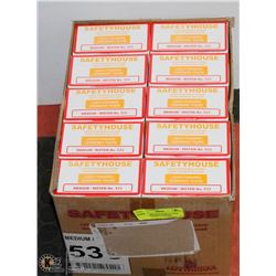 BOX OF 1000 DISPOSABLE LATEX GLOVES LIGHTLY POWDER