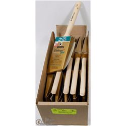 BOX OF BENT RAD 2 1/2" LONG HANDLE PAINT BRUSHES