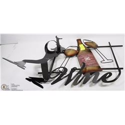 BLACK METAL GIRL WINE BOTTLE HOLDER & A METAL