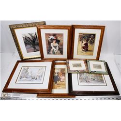 BOX OF FRAMED PICTURES - SOME ARTIST SIGNED