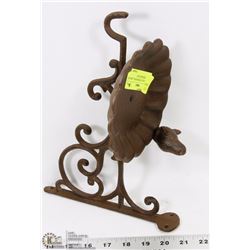 CAST IRON OUTDOOR WALL MOUNT BIRD FEEDER & PLANT