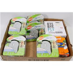 SET OF 5 NEW "OFF" CLIP ONS W/POWERPAD 3