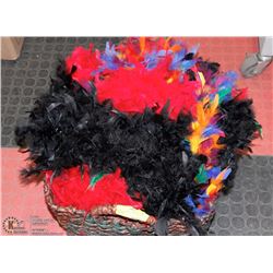 LARGE BASKET OF BOAS IN ASST COLORS