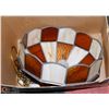 Image 1 : VINTAGE STAINED GLASS HANGING LAMP