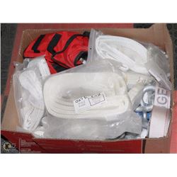 LARGE BOX OF ASSORTED SLINGS AND CLEVISES