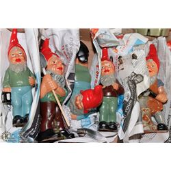 SET OF 5 PORCELAIN DWARFS GNOMES