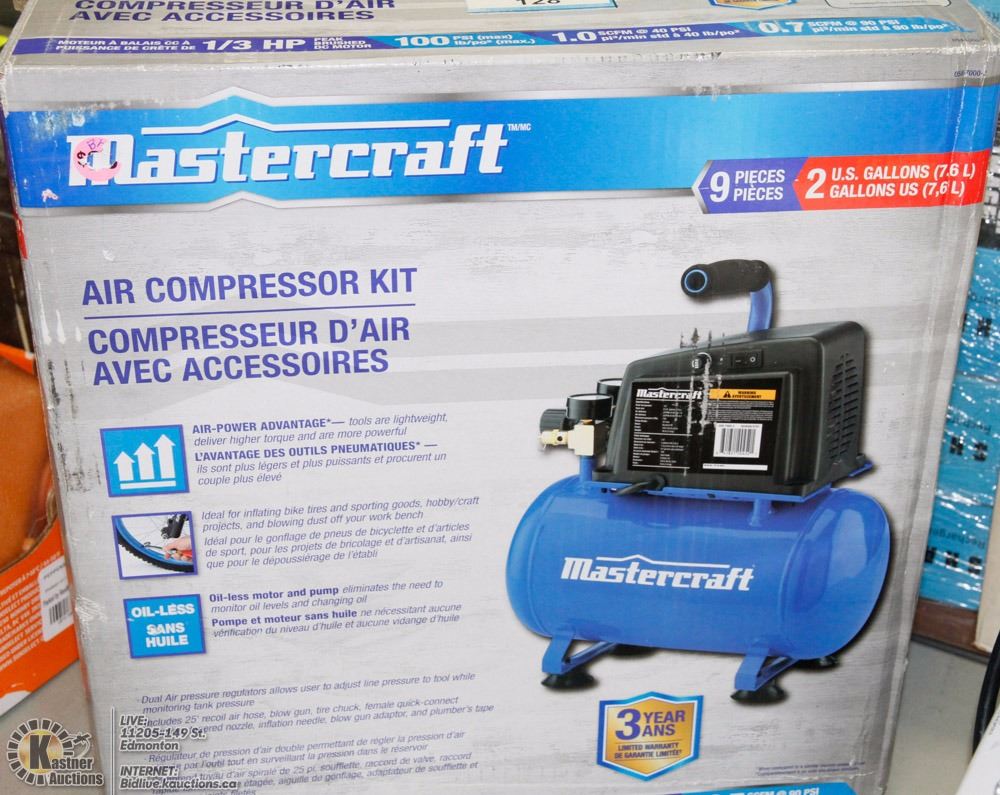 NEW MASTERCRAFT 2 GALLON AIR COMPRESSOR