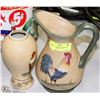 Image 1 : ROOSTER THEME POTTERY INCL VASE AND WATER JUG
