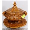 Image 1 : OLD VINTAGE SOUP TOUREEN WITH PLATTER