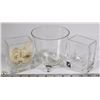 3PC CANDLE GLASS VASES