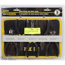 FIX IT 5PC MINI -PLIER SET WITH CASE NEW