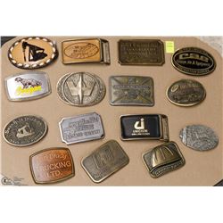 COLLECTION OF 15 BELT BUCKLES
