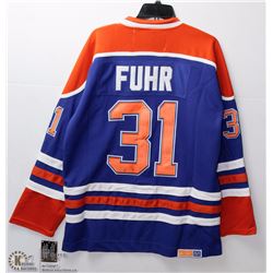 OILERS GRANT FUHR JERSEY WITH TAGS SIZE 52