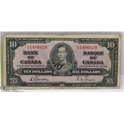 1937 CANADIAN $10.00 BILL