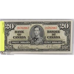 1937 CANADIAN $20.00 BILL