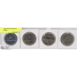 1980,1982,1984,1986 CANADIAN DOLLAR COINS
