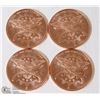 Image 1 : LOT OF FOUR 1-OZ .999 COPPER TOKENS, AZTEC