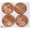 Image 1 : LOT OF FOUR 1-OZ .999 COPPER TOKENS