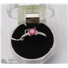 Image 1 : #24-RED RUBY & CZ GEMSTONE RING