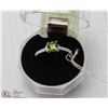 Image 1 : #19-GREEN PERIDOT & CZ RING