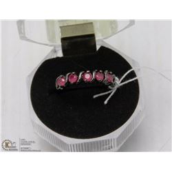 #25-RED RUBY GEMSTONE BLACK RING