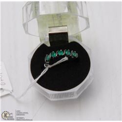 #21-GREEN EMERALD BLACK RING