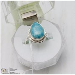 #53-CARRIBEAN LARIMAR GEMSTONE RING