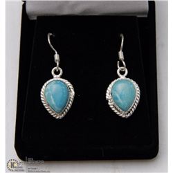 #50-CARRIBEAN LARIMAR GEMSTONE EARRING