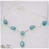 Image 1 : #51-CARRIBEAN LARIMAR GEMSTONE NECKLACE