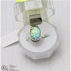# 46-AUSTRALIA TRIPLE OPAL GEMSTONE RING