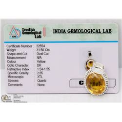 #15-CITRINE SILVER PENDANT