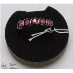 #23-RED RUBY GEMSTONE BLACK RING