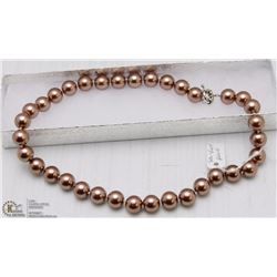 #33-SEA SHELL PEARL 12MM NECKLACE 17"