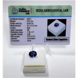 #13 - NATURAL 5.55 CT BLUE SAPPHIRE GEMSTONE