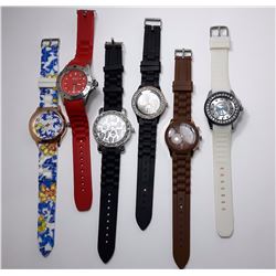 #1 - LOT OF 6 LADIES GEL WATCHES