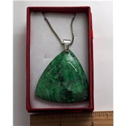 #8 - GREEN CRAZY LACE AGATE PENDANT & CHAIN