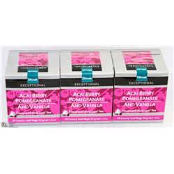 3 BOXES OF DILMAH TEA: ACAI BERRY POMEGRANATE AND
