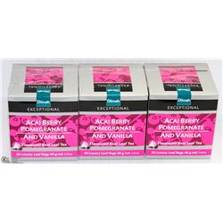 3 BOXES OF DILMAH TEA: ACAI BERRY POMEGRANATE AND