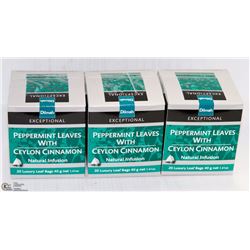 3 BOXES OF DILMAH TEA: PEPPERMINT LEAVES WITH