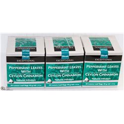 3 BOXES OF DILMAH TEA: PEPPERMINT LEAVES WITH