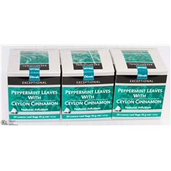 3 BOXES OF DILMAH TEA: PEPPERMINT LEAVES WITH