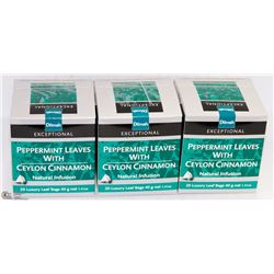3 BOXES OF DILMAH TEA: PEPPERMINT LEAVES WITH