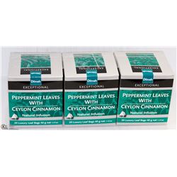 3 BOXES OF DILMAH TEA: PEPPERMINT LEAVES WITH