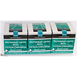 3 BOXES OF DILMAH TEA: PEPPERMINT LEAVES WITH