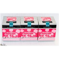 3 BOXES OF DILMAH TEA: ROSE WITH FRENCH VANILLA